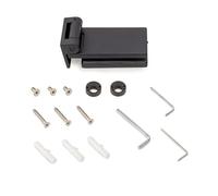 Emuca - Bisagra para puerta de cristal con embellecedor, bisagra horizontal con pala de 40mm, para puerta de 8-12mm, aluminio y acero, pintado negro