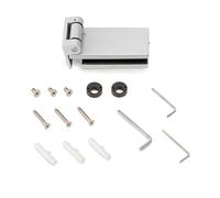 Emuca - Bisagra para puerta de cristal con embellecedor, bisagra horizontal con pala de 40mm, para puerta de 8-12mm, aluminio y acero, gris metalizado