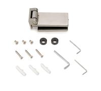 Emuca - Bisagra para puerta de cristal con embellecedor inox, bisagra horizontal con pala de 34mm, para puerta de 8-12mm, acero inoxidable