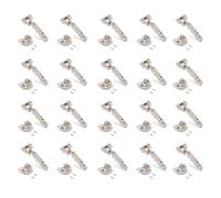 Emuca - Bisagra recta X92, cierre suave, apertura 105º, atornillar, suplemento montaje mixto, Níquel satinado, 20 ud