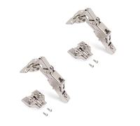 Emuca - Bisagra recta X92 - Cierre suave 105° - Suplemento para atornillar - Níquel satinado lote 20