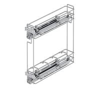 EMUCA - Botellero extraíble Cocina, Botellero Acero 2 Alturas, Cierre Suave, módulo 150mm, Cromado, Acero