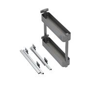 EMUCA - Botellero Lateral extraíble Harmony con Cierre Suave, módulo 150mm, Altura 700mm, Acero y Madera, Gris Antracita