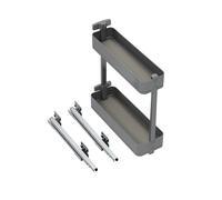 EMUCA - Botellero Lateral extraíble Harmony con Cierre Suave, módulo 200mm, Altura 700mm, Acero y Madera, Gris Antracita