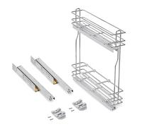 Emuca - Botellero Lateral extraíble SupraMax con Cierre Suave, 150mm, Cromado, Acero