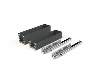 EMUCA - Botellero Lateral extraíble Titane Simplex, Cierre Suave, Carro botellero para Mueble bajo de Cocina, módulo 150mm, Gris Antracita