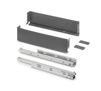 Emuca - Cajón exterior Simplex 25kg de altura 122mm, profundidad 440mm, Acero, Gris antracita