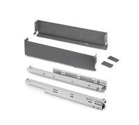 Emuca - Cajón exterior Simplex 25kg de altura 88mm, profundidad 440mm, Acero, Gris antracita