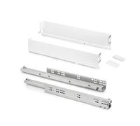 Emuca Cajón exterior Simplex 25 kg — Altura 88 mm, Profundidad 490 mm, Acero pintado blanco