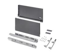 Emuca - Cajón exterior Vertex 3D 60kg de altura 242mm, profundidad 450mm, Acero, Gris antracita