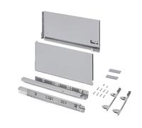 Emuca - Cajón exterior Vertex 3D 60kg de altura 242mm, profundidad 450mm, Acero, Pintado aluminio