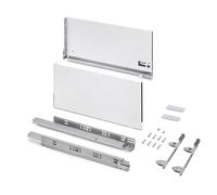 Emuca - Cajón exterior Vertex 3D 60kg de altura 242mm, profundidad 450mm, Acero, Pintado blanco