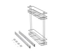 EMUCA - Carro botellero extraíble para mueble bajo de cocina, Módulo 150mm, montaje lateral, Cromado, Acero