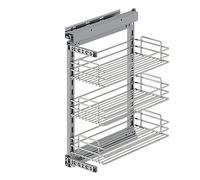 Emuca – Carro extraíble para cocina – Cierre suave, 400 mm, Cromado, Acero