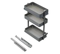 Emuca - Carro extraíble Harmony con cierre suave, Módulo ancho 300mm x alto 800mm, Acero y Madera, Gris antracita