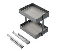 Emuca - Carro extraíble Harmony con cierre suave, Módulo ancho 400mm x alto 700mm, Acero y Madera, Gris antracita