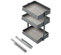 Emuca - Carro extraíble Harmony con cierre suave, Módulo ancho 400mm x alto 800mm, Acero y Madera, Gris antracita