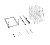 EMUCA - Carro extraíble Supra de fijación inferior con cierre suave, para módulo de cocina de 400mm, Acero, Cromado