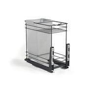 EMUCA - Carro extraíble Titane, con cestas y Bolsa para Pan, fijación Inferior, Cierre Suave, para módulo de Cocina de 300mm, Acero, Cromado