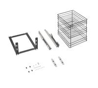 EMUCA - Carro extraíble Titane de fijación Inferior con Cierre Suave, para módulo de Cocina de 400mm, Acero, Gris Antracita