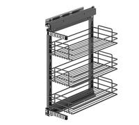 EMUCA - Carro extraíble TitaneStar con Cierre Suave, módulo 300mm, Acero, Gris Antracita