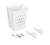 Emuca - Cesto de lavandería para módulo de 450 mm, Cesto ropa sucia mueble extraible, Plástico blanco