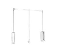 Emuca Colgador abatible para armario Sling, ancho regulable 600-830 mm, acero y plástico blanco