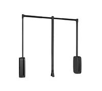 Emuca - Colgador abatible para armario Sling, ancho regulable 830-1150mm, Acero y Plástico, Titanio