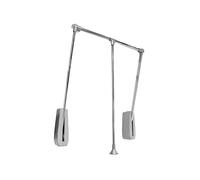 Emuca - Colgador abatible para pared Hang, Barra de armario abatible, perchero basculante, anchura regulable 600-830mm, Cromado, Acero y Plástico, 1 un