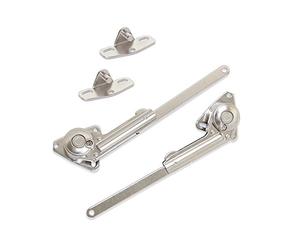 Emuca - Compás retenida para puerta abatible de mueble con accesorios, pack de 2 unidades