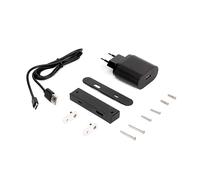 Emuca - Conector USB A+C Linky (81x12mm), 5V/9V DC 3A (15W), Plástico Negro