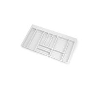 Emuca - Cubertero para cajón de cocina Vertex/Concept 500, módulo 900 mm, Tablero: 16mm, Plástico, blanco