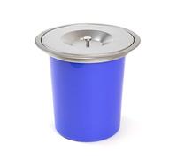 Emuca – Cubo de basura empotrable 5 L con tapa, acero inoxidable