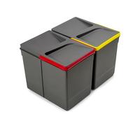 EMUCA - Cubo de Basura, Gris, H 266 mm (2 x 15 L)