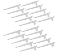 Escuadra de estante blanca para perfil cremallera perforación simple 50mm, cartela simple de largo 400mm, pack de 20 piezas, Emuca