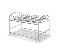Emuca - Escurreplatos cocina, escurridor de platos 2 niveles, Cromado, Acero