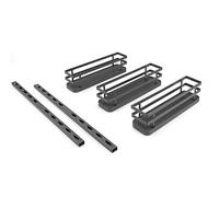 Emuca - Especiero de 3 bandejas para mueble de cocina, estante de pared para tarros de especias, acero, gris antracita.