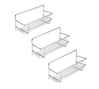EMUCA - Especiero para Mueble de Cocina, estantes de Pared para tarros de Especias, 3 bandejas, Acero, Cromado.