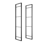 Emuca Estructura para estantería de pared estilo industrial, altura 1150 mm, acero pintado negro