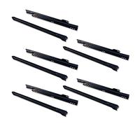 EMUCA - Guías correderas para cajones 350mm con extracción Parcial Color Negro, Lote de 5 guías para cajones
