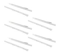 Emuca - Guías correderas para cajones 450mm con extracción parcial color blanco, lote de 5 guías para cajones