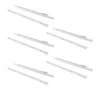 EMUCA - Guías correderas para cajones 500mm con extracción Parcial Color Blanco, Lote de 5 guías para cajones