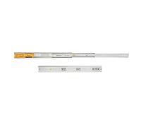 Emuca - Guías laterales para cajones con rodamiento de bolas 45 mm x 550 mm, pack de 1 juego de guías de extracción total con cierre suave