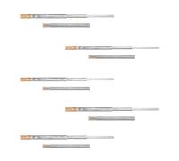 Emuca - Guías laterales para cajones con rodamiento de bolas 45 mm x 550 mm, pack de 5 juegos de guías de extracción total con cierre suave