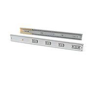 Emuca - Guías laterales para cajones con rodamiento de bolas 45 mm x 600 mm, pack de 1 juego de guías de extracción total con cierre suave