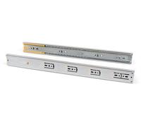 EMUCA - Guías Laterales para cajones con rodamiento de Bolas 45mm x 350mm, Pack de 1 Juego de guías de extracción Total con Cierre Suave