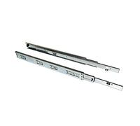 Emuca - Guías laterales para cajones con rodamiento de bolas 45mm x 400mm, pack de 1 juego de guías de extracción total con escuadras