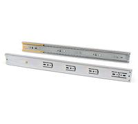 Emuca - Guías laterales para cajones con rodamiento de bolas 45mm x 400mm, pack de 5 juegos de guías de extracción total con cierre suave
