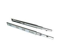 EMUCA - Guías Laterales para cajones con rodamiento de Bolas 45mm x 450mm, Pack de 1 Juego de guías de extracción Total con escuadras