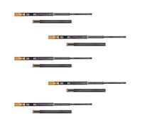 Emuca - Guías laterales para cajones con rodamiento de bolas 45mmx550mm, pack de 5 juegos de guías de extracción total con cierre suave, negro